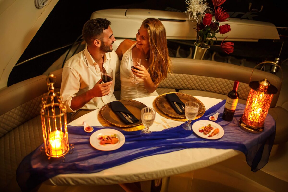 romantic yacht dinner near me